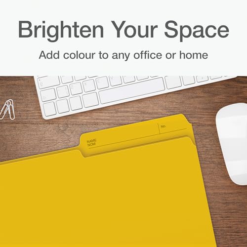 Pendaflex Colour File Folders, 1/2 Cut Tab, Letter, Yellow, 100/Box image 3