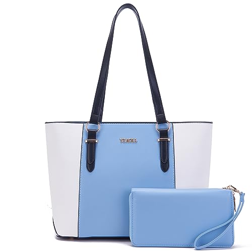 Purses for Women Satchel Tote Handbags Wallet 2pcs Set Work Shoulder Bag - image 8