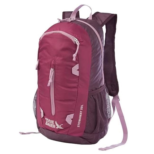 Eddie Bauer Stowaway Packable Backpack | Travel | Outdoor | Lightweight | Foldable | Durable | Ripstop Polyester | 20L - Port Red