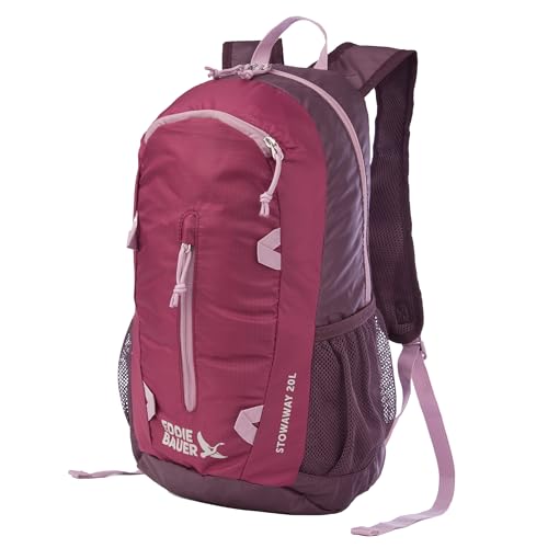 Image of Eddie Bauer Stowaway Packable Backpack | Travel | Outdoor | Lightweight | Foldable | Durable | Ripstop Polyester | 20L - Port Red