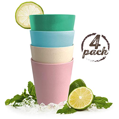 Bamboo Cups Kids Toddler Multi-Color (4 Pack / 10 Oz)