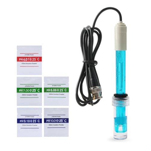 Kissmii Sonda de Repuesto de PH con Interfaz BNC, Cable de 300 cm, Controlador de Sonda Q9 de 0 A 14 PH, Sensor de Potencial de Oxidación-Reducción