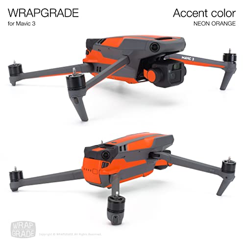 Image of WRAPGRADE Partial Skin Stickers for DJI Mavic 3 / Mavic 3 Classic Accent Color (NEON ORANGE)