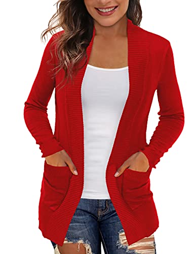 Image of REDHOTYPE Women's Cardigans with Pockets Casual Lightweight Open Front Cardigan Sweaters for Women (S-2XL)
