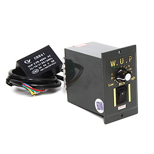 60W 110V Electric Ac Gear Motor Reducer With Speed Controller, Single-Phase Motor High Torque Electric Variable Speed Adjustable Controller Governor Gear Motor, Reduction Ratio 1:10, Torque 3.8Nm #TOP2