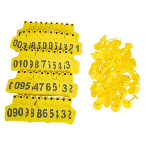 Toddmomy Set of 100 Livestock Ear Tags Numbered for Cattle Pigs Easy to Use Flexible Non-Bendable