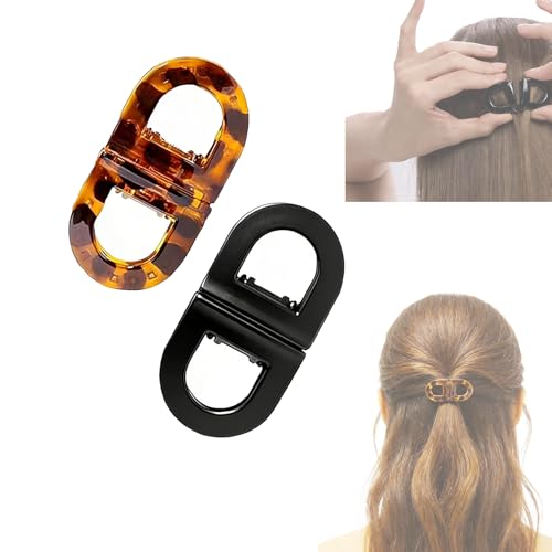 Celblisora 2er-Set Magnetische Haarspangen,Rutschfeste Magnetische Haarstyling Clips für Damen,Nahtloses 2-in-1-Design für Einfache Alltagsfrisuren,Hinterlässt Keine Abdrücke