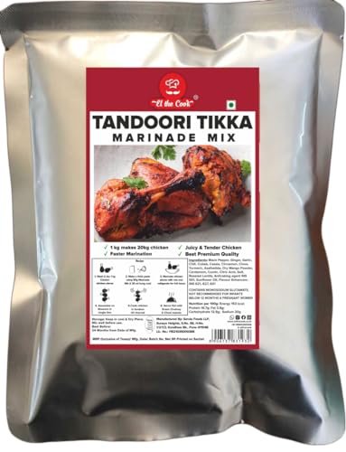 Image of El The Cook Professional Tandoori Tikka Marinade Mix | Authentic Spicy & Smoky Masala Mix - Just Add Hung Curd & marinate | Perfect for Restaurants, Cafes & Momos | 100% Vegetarian, 500g Bulk pack