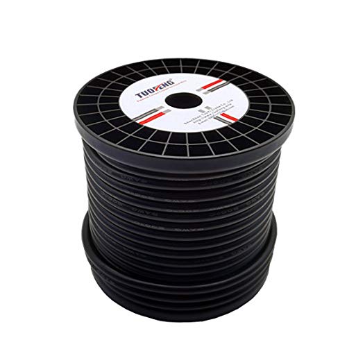 TUOFENG Bobina de alambre de silicona de calibre 8 60 pies negro Cable trenzado de 8 AWG 1650 hilos OFC Alambre de cobre estañado, suelde rápidamente