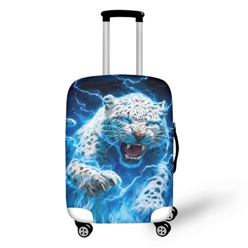 Image of Mumeson Leopard Travel Luggage Cover, Suitcase Protect Stretch Baggage Case Protective Washable Fit 18-32 Inch Luggages