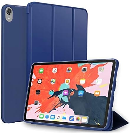 Cazcase New iPad Pro 11" 2018 Case, TPU Soft Back Stand Smart Cover (Support Pencil Charging) Auto Sleep Wake Folio Lightweight Protective Cover for Apple iPad Pro 11" 2018(Blue)