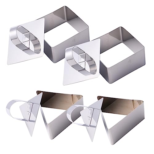 GRIRIW 4pcs Cake Mousse Ring Mold Non-stick Baking Tools for Home Kitchen Tart Rings for Baking