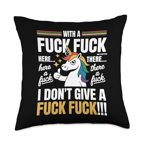 Funny Sarcastic Unicorn Gag Throw Pillow