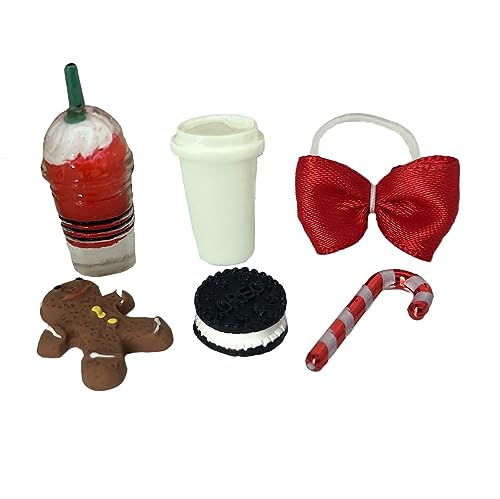LPS Pet Shop 6 PC Christmas Food Bow Accessories Lot