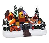 Christmas Dog Park Tabletop Display - Lighted Musical Snow Village - Perfect Addition to Your Christmas Indoor Decorations & Holiday Collections