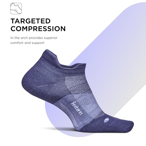Image of Feetures Merino 10 Max Cushion No Show Tab Ankle Socks - Wool Socks for Women & Men - (1 Pair)