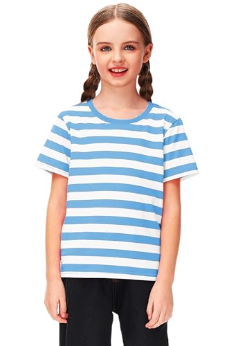 Image of Deerose Kids Striped Shirts Short Sleeve Boy Girls July 4th Patriotic Tee Top 3-14 Years