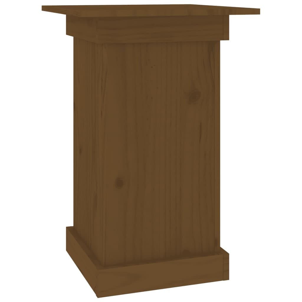 Soporte para flores marrón miel de madera de pino maciza, 40 x 40 x 60 cm, elegante soporte para plantas para flores y decoraciones, ideal para pasillo, terraza, balcón y jardín
