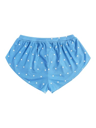 Image of MakeMeChic Women's Pajama Bottoms Floral Print Tie Front Micro Short Side Slit Summer Lounge Shorts
