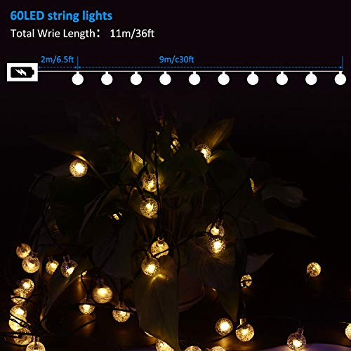 SYTUAM Luci a stringa solare11 M/35 ft 60 LED