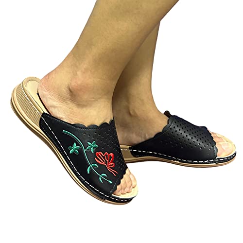 Sandalen Damen Sommer Weiche Sohle Keilabsatz Hohl Sandalen Peep Toe...