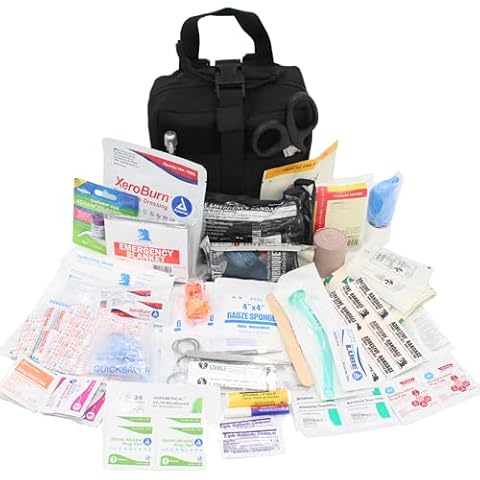 Luminary Advanced IFAK Stocked MOLLE Rip-Away Trauma Hemorrhage Control First Aid Kit with Headrest Mount Quick Release Panel Emergency Pack (Tactical Black) Cover