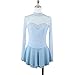 ZYDANC Ice Figure Skating Dress for Girls for Women Mesh Splice Gymnastics Performance Costume Skating Clothing,Navy Blue,15_16Years