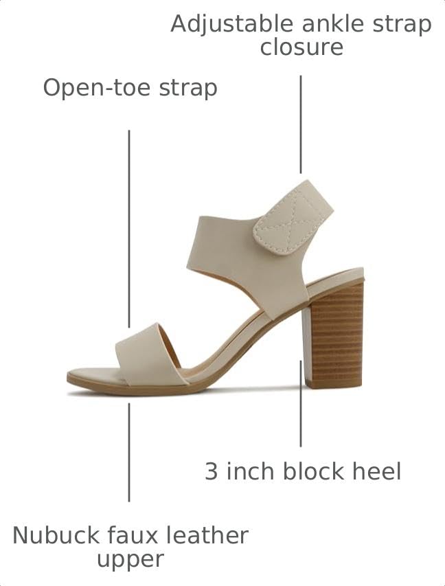 Image of Soda Wait-A ~ Women Open Round Toe Chunky Heel Ankle Strap High Heel Dress Sandals