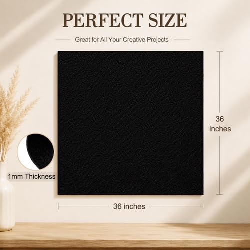 Image of Black Large Felt Fabric 36 inch x 36 inch (1 Square Yard), 1mm Stiff Felt Sheet, Nonwoven Fabric for Crafts, DIY Projects, Art, Sewing, Lining & Decorations