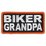 Hot Leathers Sew or Iron On Embroidered | Biker Grandpa Patch for Denim, Leather Jacket and Vest | PPL9833-4W x 2H