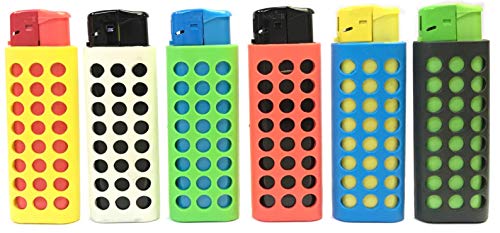 Encendedor electrónico recargable con funda de silicona, pack 15