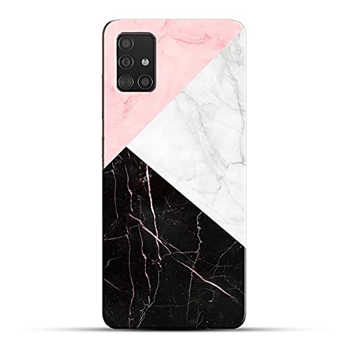 Image of COLORflow Back Cover Compatible with Samsung Galaxy A71 | Beautiful Black White Pink Marble | Designer Printed Hard CASE Bumper Back Cover