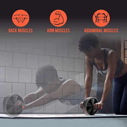Image of Vector X Broad Exercise Wheel for core workout | Fitness & Exercise | Full Body Exercise equipment | ab roller | Black