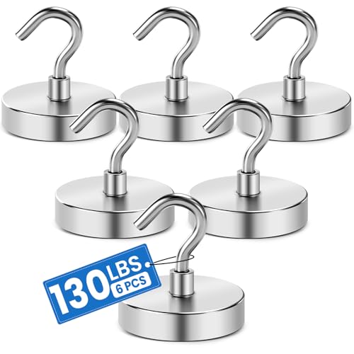 LOVIMAG Magnetic Hooks for Cruise Cabins, 130LBS Strong Magnet Hooks Heavy Duty for Cruise Essentials 2026, Powerful Cruise Magnets for Door Decoration, Metal Magnets for Ship Walls, Ceiling- 6 Pcs