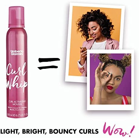 Umberto Giannini Curl Whip Curl Activating Mousse, Vegan & Cruelty Free Frizz Solution Mousse for Curly or Wavy Hair, 200 ml