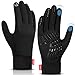 Produktbild coskefy Touchscreen Handschuhe Sport Elastisch Leicht Atmungsaktiv Outdoor Gloves Damen Herren rutschfest Winddicht Winter Frühling Herbst Motorrad Fahrrad Camping Wandern Bergsteigen,XL,Schwarz-B
