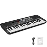 MK-2 ミニ キーボード ピアノ 子供用電子キーボード 37 キー 40 曲 200 音 200 リズム MIDI 機能付きデジタルピアノ ポータブル電子ピアノ (19.3 x 7.3 x 1.9 インチ) ブラック