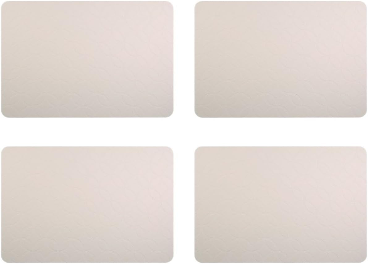 PVC Vinyl Leather Placemat for Kitchen Dining Table, Leather Table Mats Place Mats for Holiday Table Christmas(White)