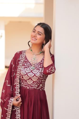 Robe Anarkali indienne 11301 costume de soirée fluide cache-formes