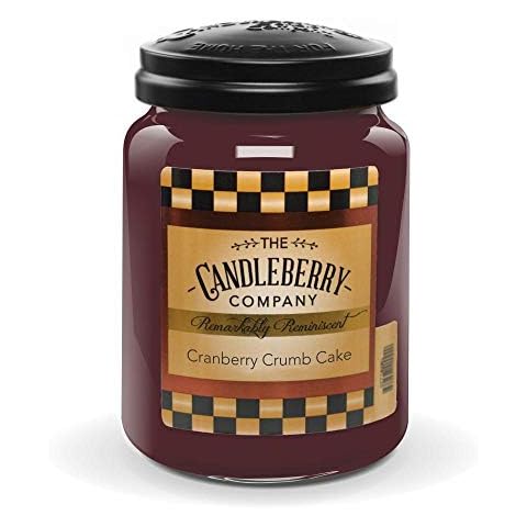 Candleberry Candles | Cranberry Crumb Cake | Strong Fragrances for Home | Hand Poured in The USA | Highly Scented & Long Lasting | Large Jar 26 oz Cover