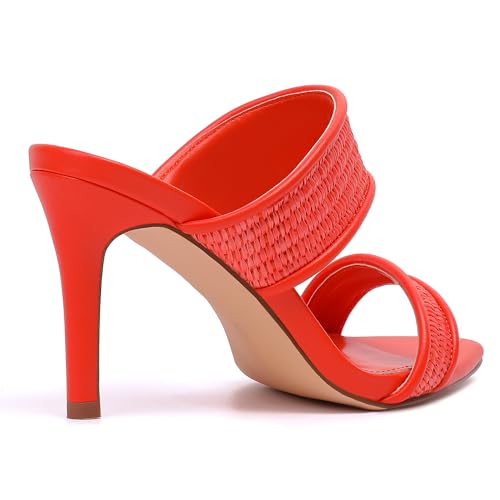 Image of vivianly Clear Pointed Toe Heels Sandals Transparent Strap Stiletto High Heels Slip on Mules for Women