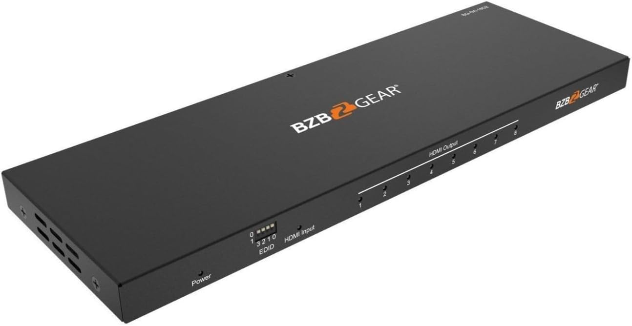 BZBGEAR 1x8 4K UHD Ultra Slim HDMI Splitter with EDID Management - BG-DA-18G2