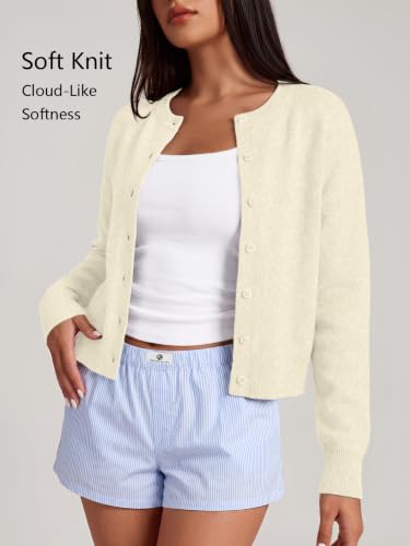 Image of Trendy Queen Cropped Cardigan Sweaters for Women Fall Fashion Clothes 2026 | Lightweight Knit Button-Down, Y2K Open-Front Layering Piece for Fall, Spring & Office Wear