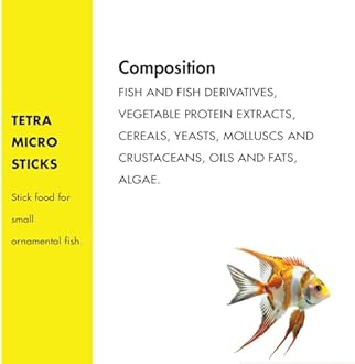 Tetra Micro Sticks Complete Food for Small Tropical Fish Ideal for Young, Growing Cichlids and Marine Fish Keep The Water Clear Enhance Colour Vibrancy 45 Gram Pack