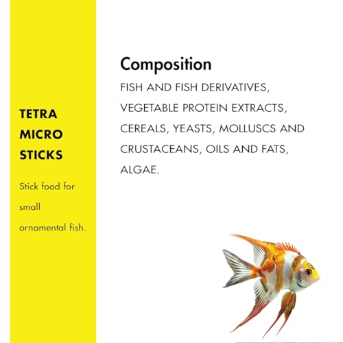 Tetra Micro Sticks Complete Food for Small Tropical Fish Ideal for Young, Growing Cichlids and Marine Fish Keep The Water Clear Enhance Colour Vibrancy 45 Gram Pack