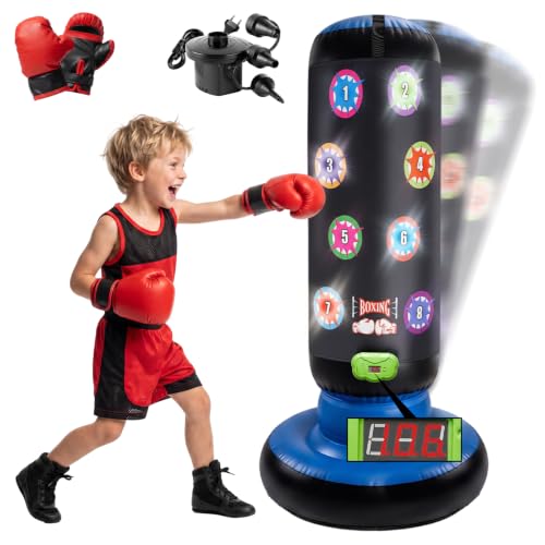 Punching Bag for Kids, with Scoring LED Lights & 6 Game Modes, 60 Inch - image 1