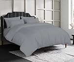sleepdove® LUXURY EGYPTIAN COTTON 200 COUNT BEDDING SETS DUVET COVER SET (QUILT COVER WITH PILLOW CASES (Single, Grey)