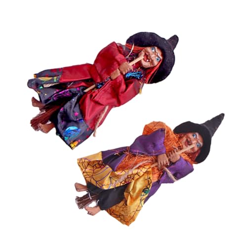 Gatuida Sorciere Halloween Decoration à Suspendre 2 Pièces Ornement de Fête pour Maison Hantée Facile à Installer Accessoires Décoratifs pour Amis