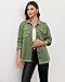 luvamia Cowboy Jacket for Women Oversized Shacket Elm Green Woman’s Jacket Womens Long Sleeve Jean Shirt Elm Green Size Small Size 4 6