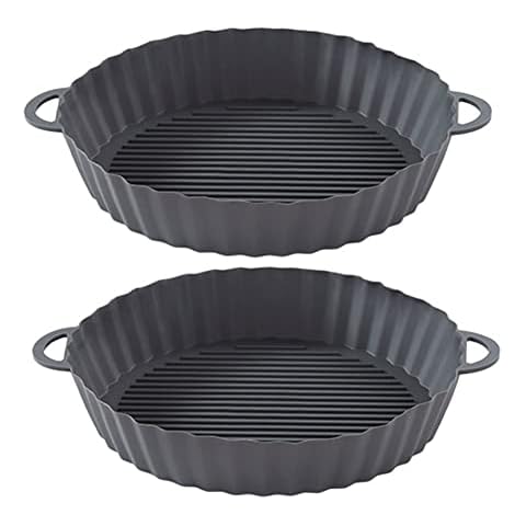 Air Fryer Silicone Pot Circle Liners, Reusable Silicone Air Fryer Basket, Non-Stick Air Fryer Baking Tray for Tower, Ninja, Easy Cleaning Air Fryers Accessories Cover